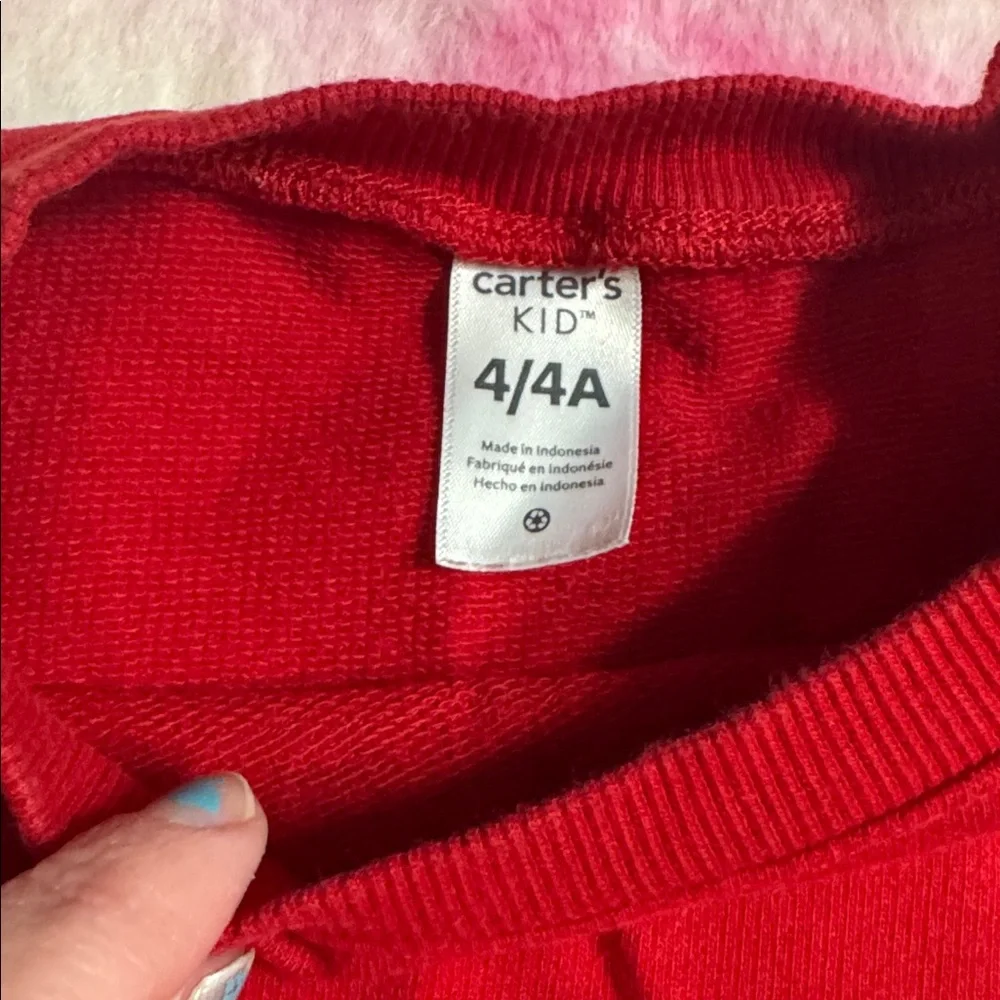 2/$10 Girls 4T Red Heart Print Kids Dress
